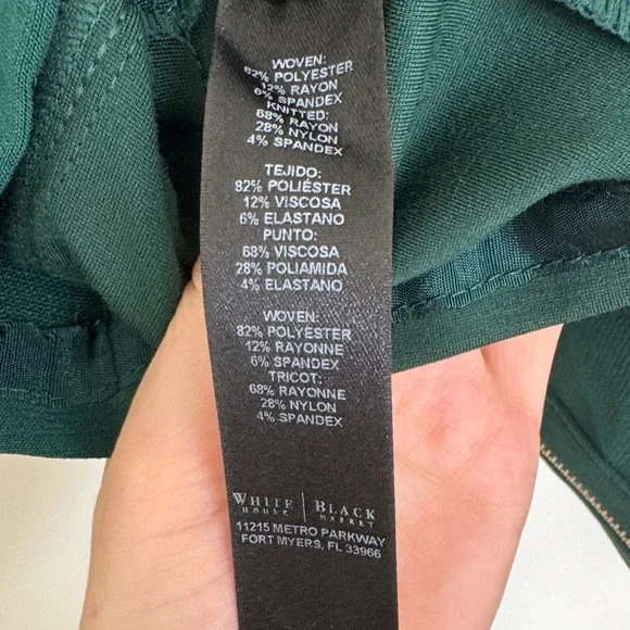 White House Black Market Deep Green Zip-Front Ponte Blazer - Picture 4 of 5